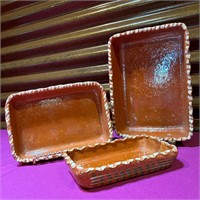 Mexican Style Hand Thrown Pottery Casserole Dishes