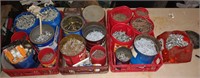 Huge Boxes Cans NAILS Nuts Bolts Fence Staples Etc