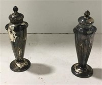 W.B. MFG metal salt and pepper shakers