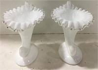 Silver crest art glass candle holders