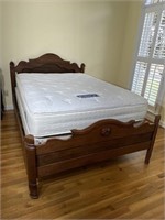 Walnut Victorian bed extended for a tall person