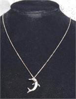 925 Opal Dolphin Pendant & Chain