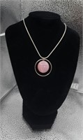 Pink Moonstone Sacred Circle Pendant