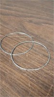 Pair of thin silver Mexican Bangles 2.75 inch