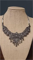 Tibetan Metal and cubic zirconium necklace 4.5 in
