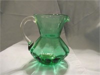 Small Green Glass Pitcher