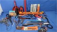 Level, Pipe Cutter, Drill Bit Stans, Goggles,