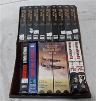 VHS war movie tapes