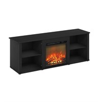 Furinno Classic 60 Inch TV Stand with Fireplace, A