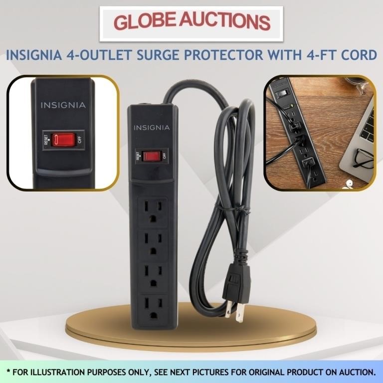 INSIGNIA 4-OUTLET SURGE PROTECTOR W/ 4-FT CORD