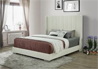 Channel Tufted Faux Leather Bed Frame