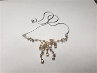 STERLING SILVER NECKLACE W GEMSTONES CITRINES