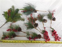 Box of Pine Cone & Berry Decorations