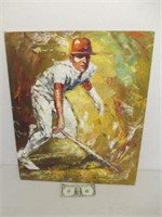 Original Artist Signed Baseball Painting - 20x24
