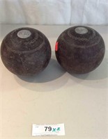 Pair Of Antique Lawn Bowling Balls