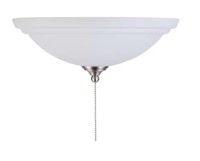 HB 2-Light White Glass Ceiling Fan Bowl LED Light