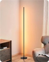 EDISHINE 57.5" LED Corner Floor Lamp, Black