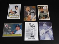 6 Modern Baseball Cards Mantle Aaron Williams