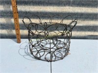 Antique Wire Egg Basket Collapsible