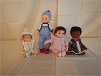 Four assorted dolls: