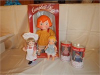 Five Campbell dolls: