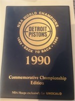 1990 DETROIT CHAMPS MINI BINDER WITH CARDS