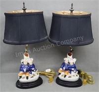 Pair of Staffordshire Figures made into Lamps
