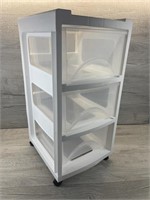 3 DRAWER STORAGE CART W CASTERS WHITE