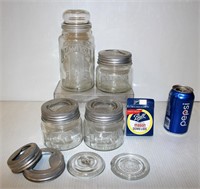 Vintage Canning Jars Extra Lids & Planters