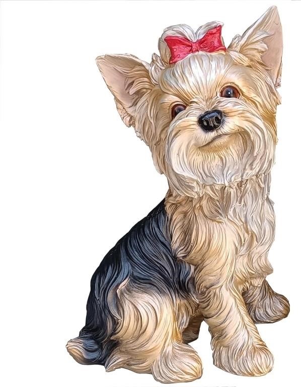 B2842  Resin Yorkshire Terrier Statues 12.8inch