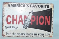 Champion Spark Plugs Metal Sign