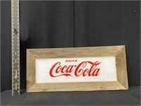 Barnwood Framed Coca Cola Plastic Sign