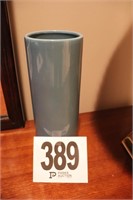 10" Tall Blue Stoneware Vase (Marked USA 678)