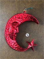 Ornament Red Cresent Moon as pictured