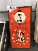 Bar is Open clock, 7x13.5