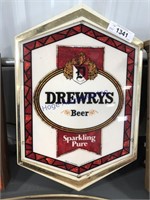 Drewrys Beer plastic sign, 12x18