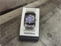 Armitron Mens Stainless Swarovski Accent Watch