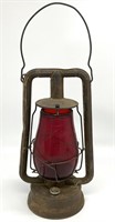 Antique Dietz Kerosene Red Glass Barn Lantern