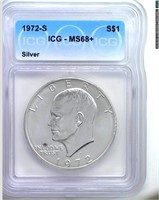 1972-S Silver Ike ICG MS68+ LISTS $900