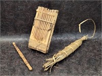 Old African Toothbrush, Fire Stick & Music Box