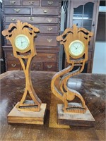 Twisted Time in 2 Wood Clocks