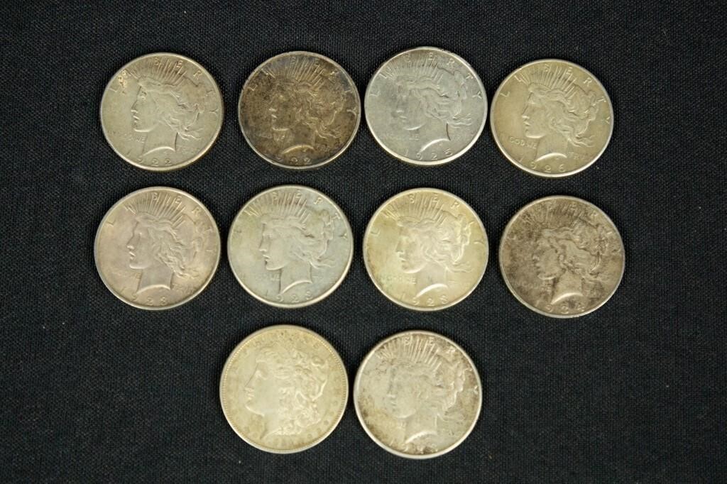 10 Peace Dollars