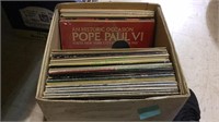 Album lot, box with approximately 50 record