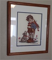 (2) COUNTED CROSS STITCH M I HUMMEL PICTURES