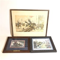 Lot of 3 Civil War Art Prints Sheridan's Ride