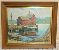 William A. Couper California Harbour Painting.