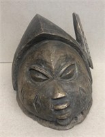 Carved wood head mask