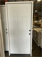 36" LH Steel 6 Panel Security Exterior Door