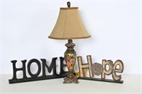 Floral Painted Lamp and Home Decor