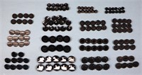 (15) Victorian Jet Black Glass Button Sets